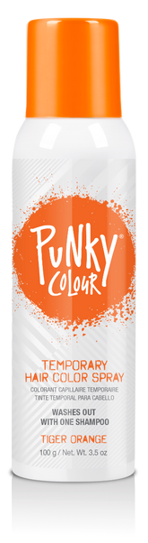 Punky Colour Tiger Orange Temporary Hair Spray – A vibrant orange temporary hair color spray that washes out in one shampoo.