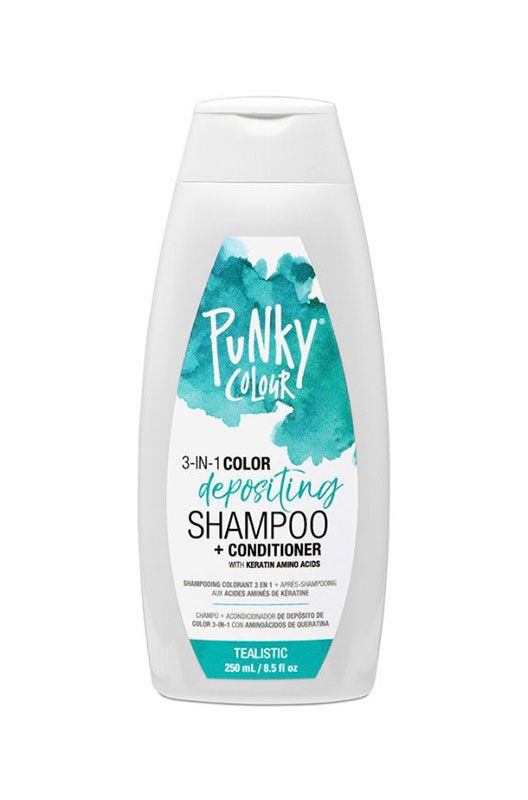 Punky Colour Tealistic Shampoo – 3-in-1 color depositing shampoo + conditioner in Tealistic shade, 250ml.