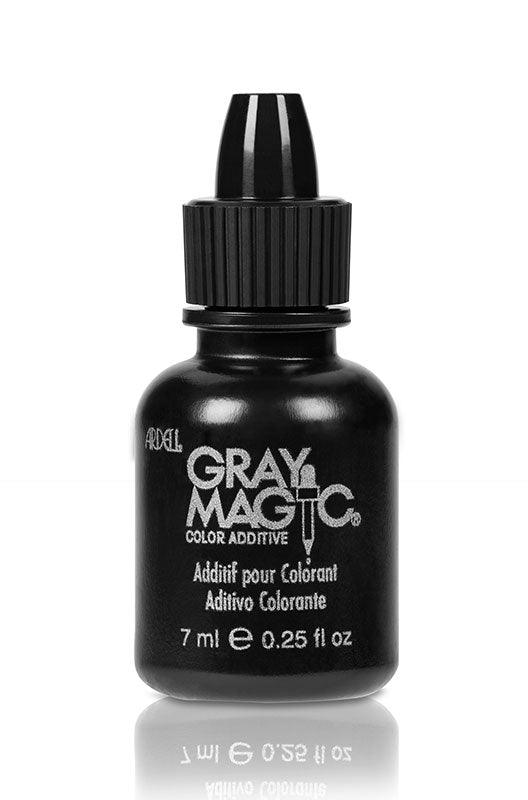 Ardell Gray Magic Color Additive bottle – A close-up of the black dropper bottle for precise application in hair coloring.