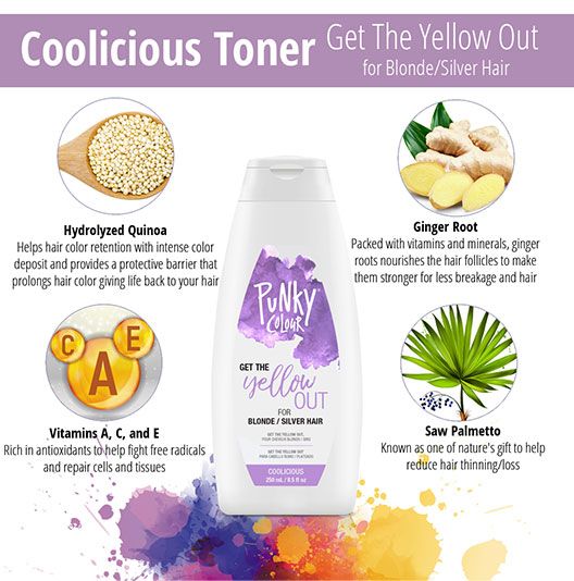 Coolicious Toner Benefits - Features quinoa, ginger root, vitamins A, C, E, and saw palmetto for toning, strengthening, and reducing hair loss.