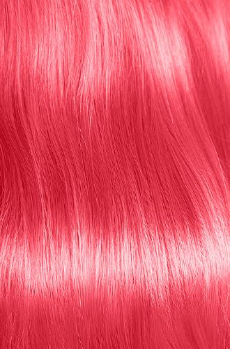 Coral Hair Swatch – Shiny, smooth, and vibrant coral hair color achieved with Punky Colour Coralustrous shampoo.