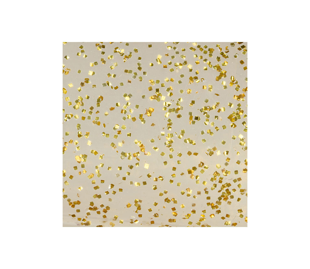 Jerome Russell Gold Glitter Close-Up – A detailed view of the shimmering gold glitter particles, perfect for a sparkling finish on hair and body.