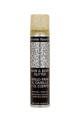 Jerome Russell Hair & Body Glitter – A shimmering gold spray for hair and body, adding sparkle to any look with an easy wash-out formula.