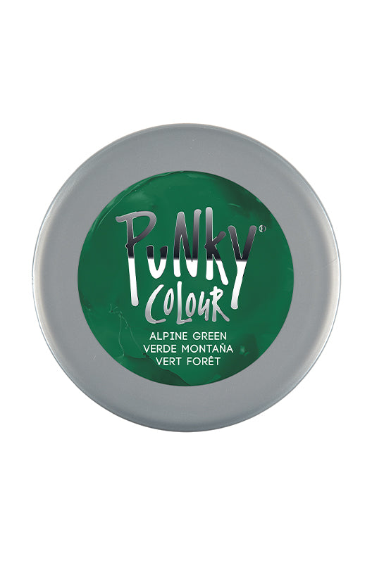 Top View of Punky Colour Alpine Green Hair Dye Jar – Overhead shot of Alpine Green dye, highlighting its intense shade.