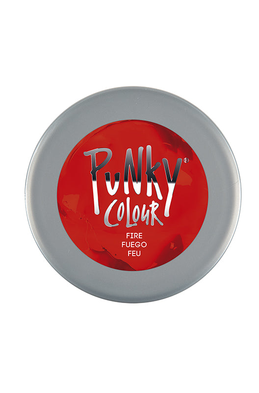 Punky Colour Fire Red Hair Dye Top View – Vibrant red semi-permanent hair color, conditioning formula, lasts 35+ washes.