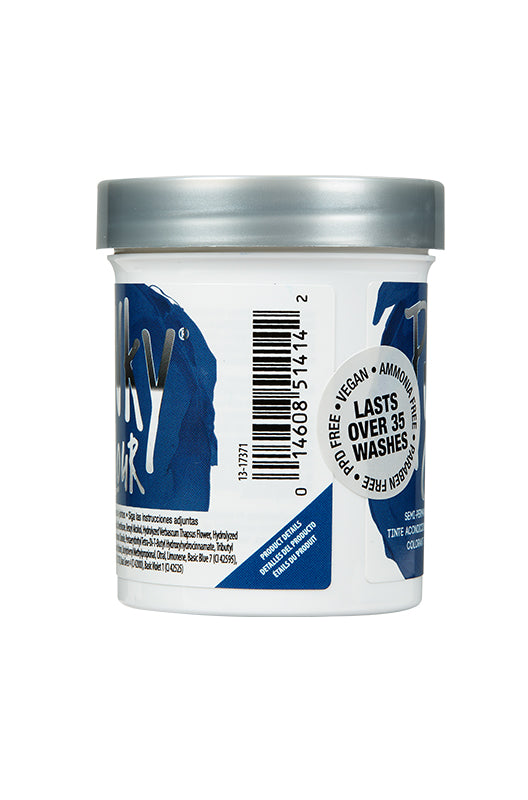 Punky Colour Midnight Blue Side View - Side view of Punky Colour Midnight Blue semi-permanent conditioning hair dye jar.