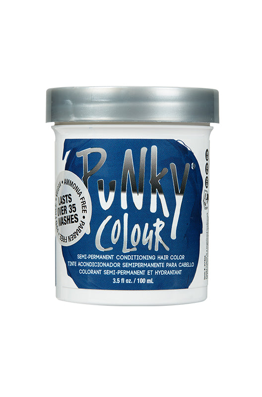 Punky Colour Midnight Blue Hair Dye Jar - Semi-permanent conditioning hair dye in Midnight Blue, vegan and long-lasting.