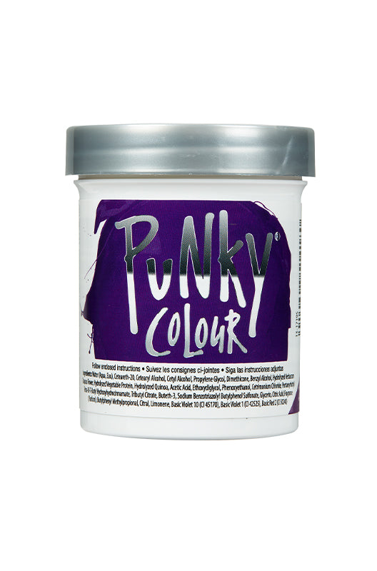 Punky Colour Plum Back View - Back label of Punky Colour Plum semi-permanent hair dye, featuring ingredients and usage instructions.