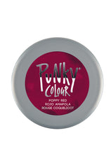 Punky Colour Poppy Red hair dye lid – A top view of the bright red semi-permanent dye, ideal for bold, long-lasting color.