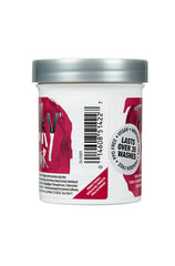 Punky Colour Rose Red hair dye side view – A close-up of the hair dye jar, highlighting barcode and product details.