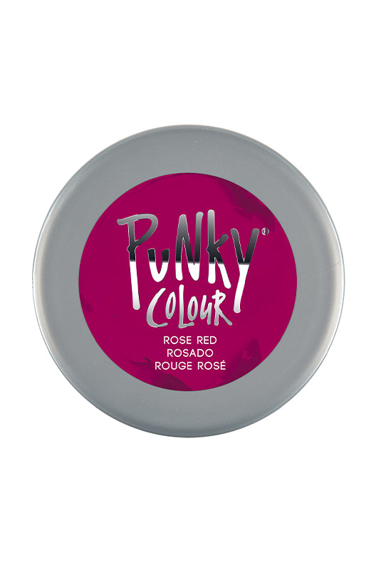 Punky Colour Rose Red hair dye lid – A top-down view of the vibrant semi-permanent dye, ideal for long-lasting, bold color.