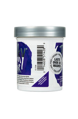 Punky Colour Violet hair dye side view – A close-up of the semi-permanent hair dye jar, showcasing barcode and product details.