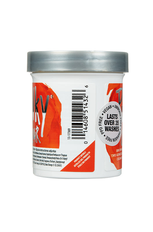 Punky Colour Flame Orange Hair Dye Side View – Semi-permanent orange hair dye, nourishing formula, vegan & ammonia-free.