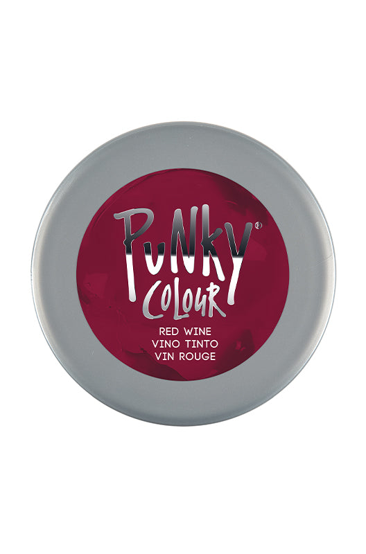 Punky Colour Red Wine hair dye lid – A top view of the luxurious red wine shade, offering rich, semi-permanent color results.