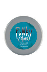 Punky Colour Turquoise hair dye lid view – Top view of the turquoise semi-permanent hair dye jar, highlighting product branding.