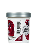 Punky Colour Red Wine hair dye side view – A close-up of the semi-permanent hair dye jar, showcasing barcode and product details.