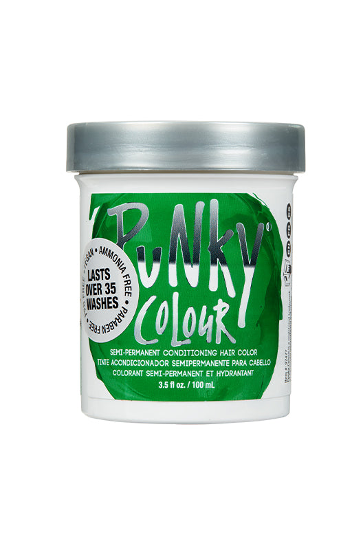 Punky Colour Apple Green Hair Dye - A semi-permanent conditioning hair color that lasts over 35 washes, free from ammonia and parabens.