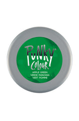 Punky Colour Apple Green Hair Dye Lid - A close-up of the Apple Green dye lid featuring bold branding and vibrant green hair color.