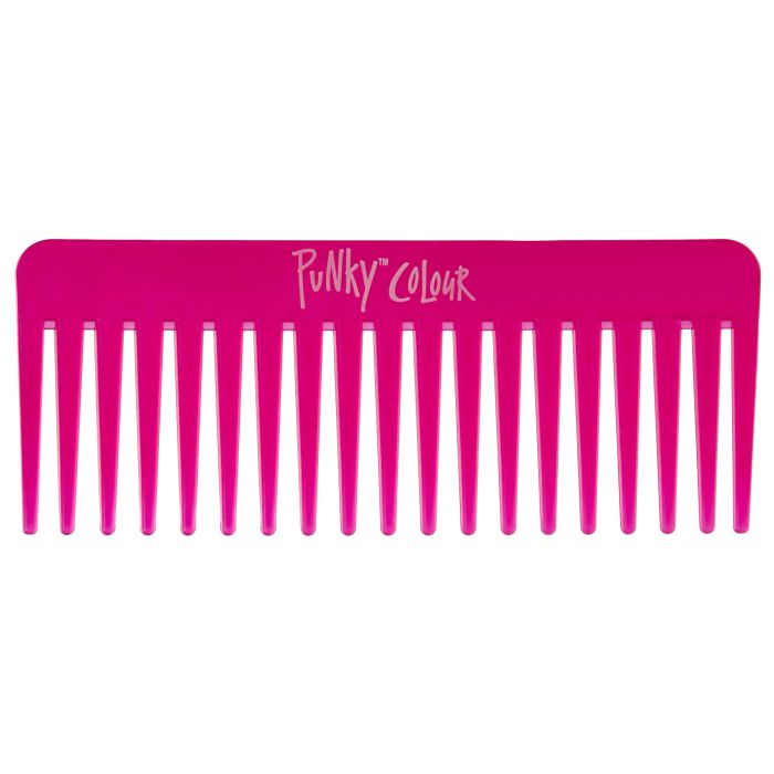 Pink Punky Colour Wide-Tooth Comb with brand logo, ideal for gentle hair detangling.