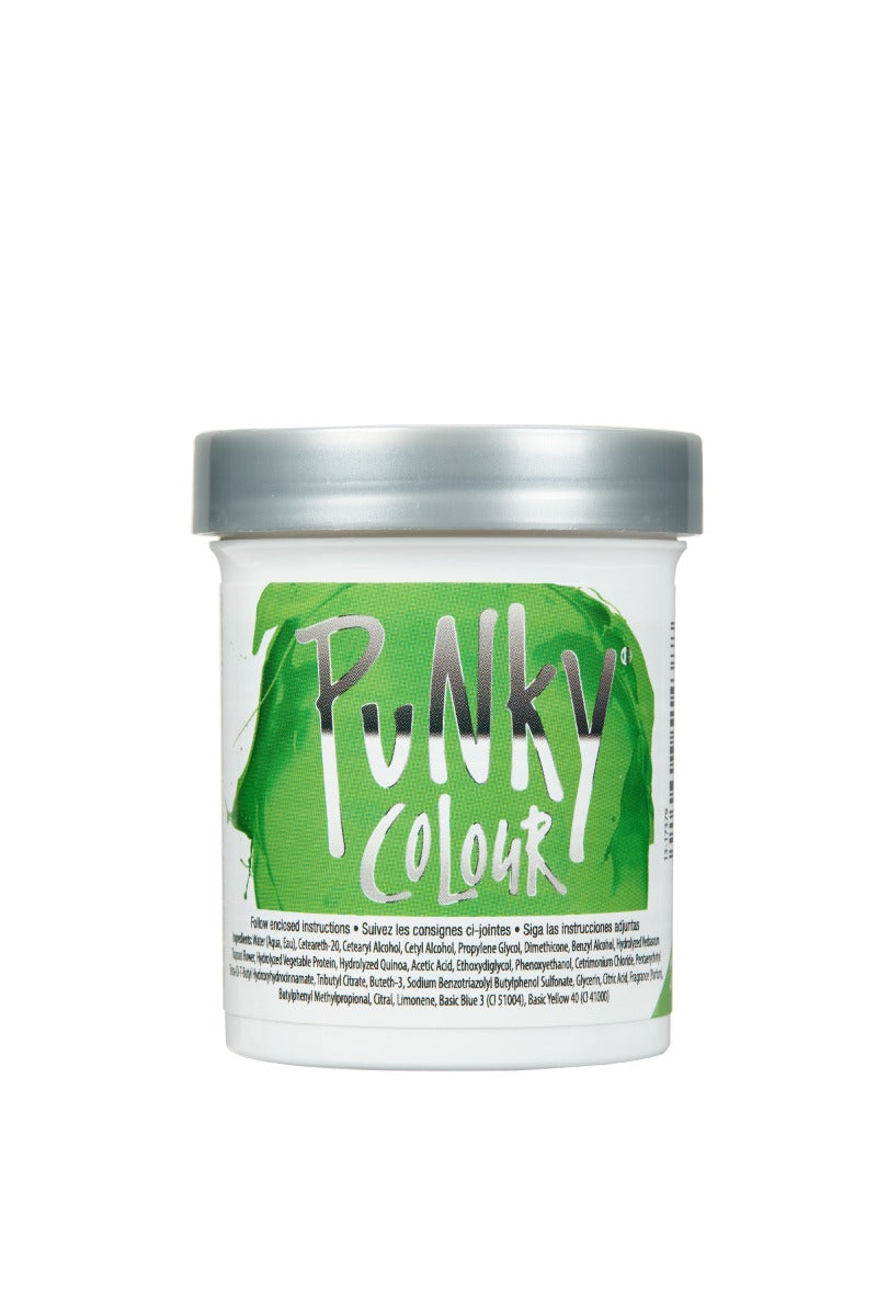 Punky Colour Spring Green Hair Dye Back View – vibrant green semi-permanent hair dye, with long-lasting, ammonia-free formula.