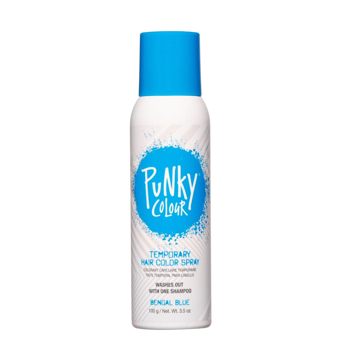 Punky Colour Bengal Blue Temporary Hair Spray – A vibrant blue temporary hair color spray that washes out in one shampoo.