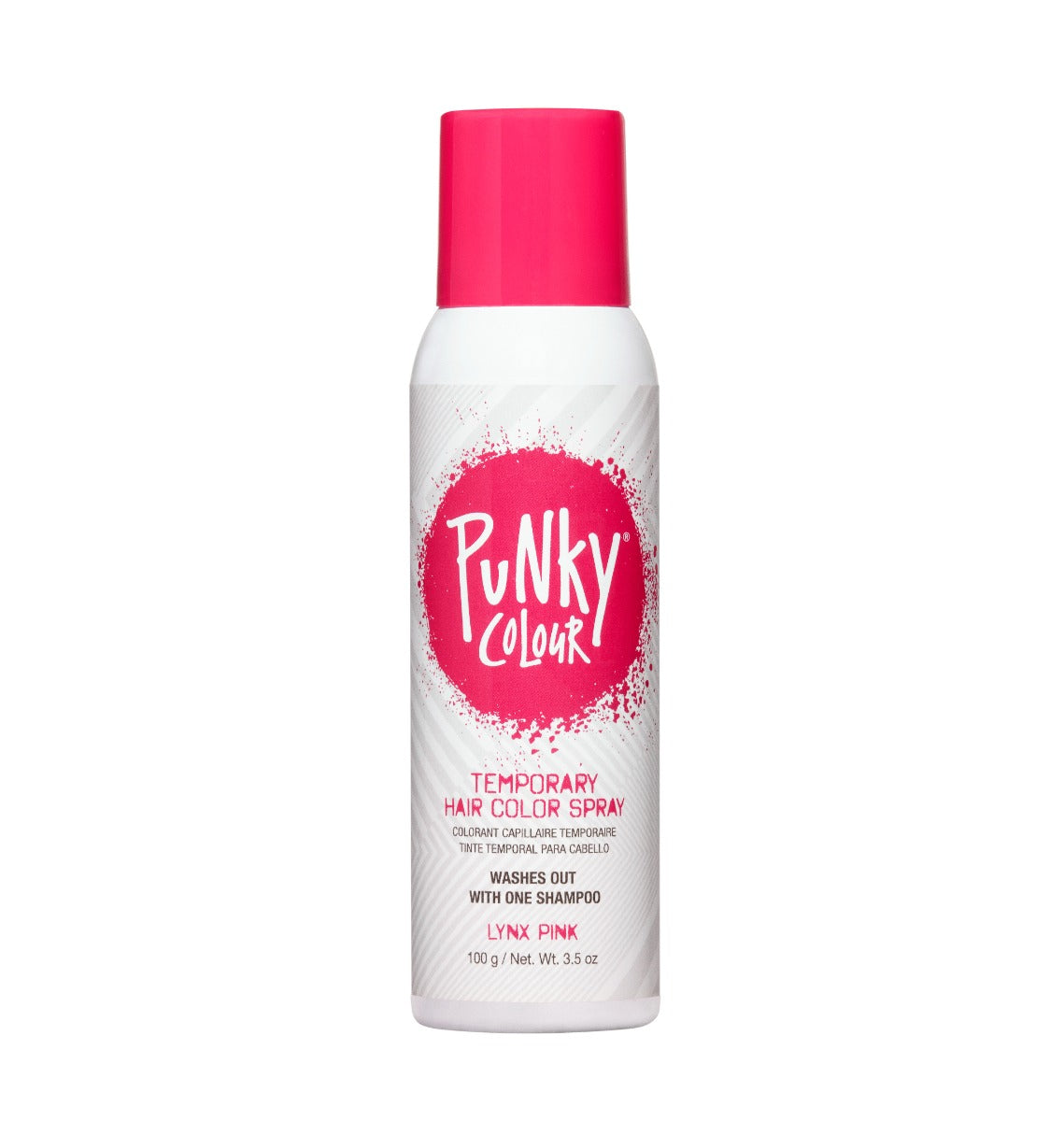 Punky Colour Lynx Pink Temporary Hair Spray – A vibrant pink temporary hair color spray that washes out in one shampoo.