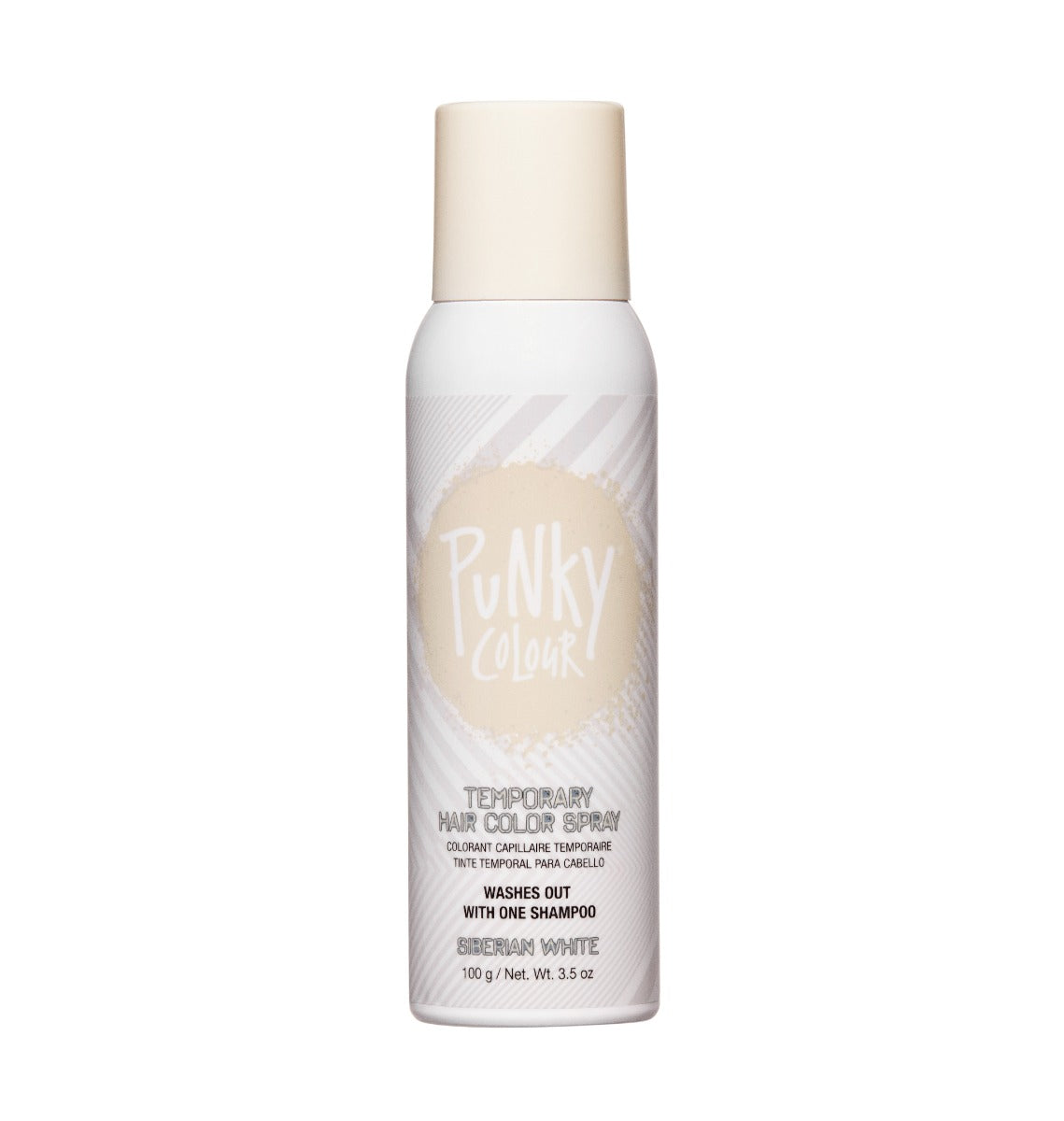 Punky Colour Siberian White Temporary Hair Spray – A vibrant white temporary hair color spray that washes out in one shampoo.