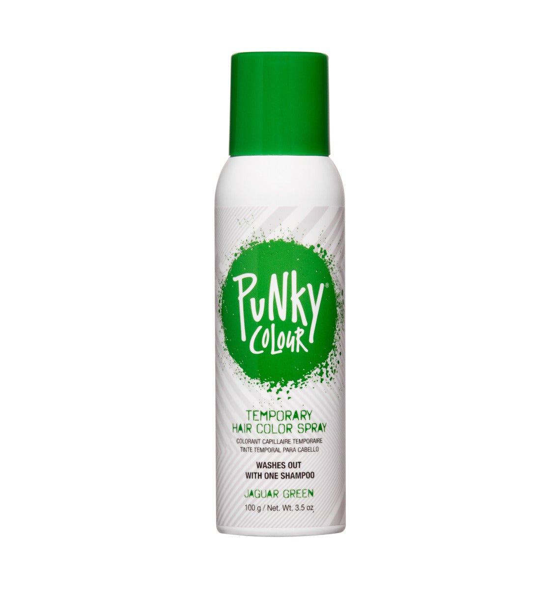 Punky Colour Jaguar Green Temporary Hair Spray – A vibrant green temporary hair color spray that washes out in one shampoo.