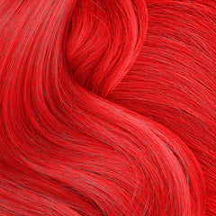 Punky Colour Cougar Red Hair Swatch – A close-up of silky, vibrant Cougar Red -colored hair for a realistic color reference.