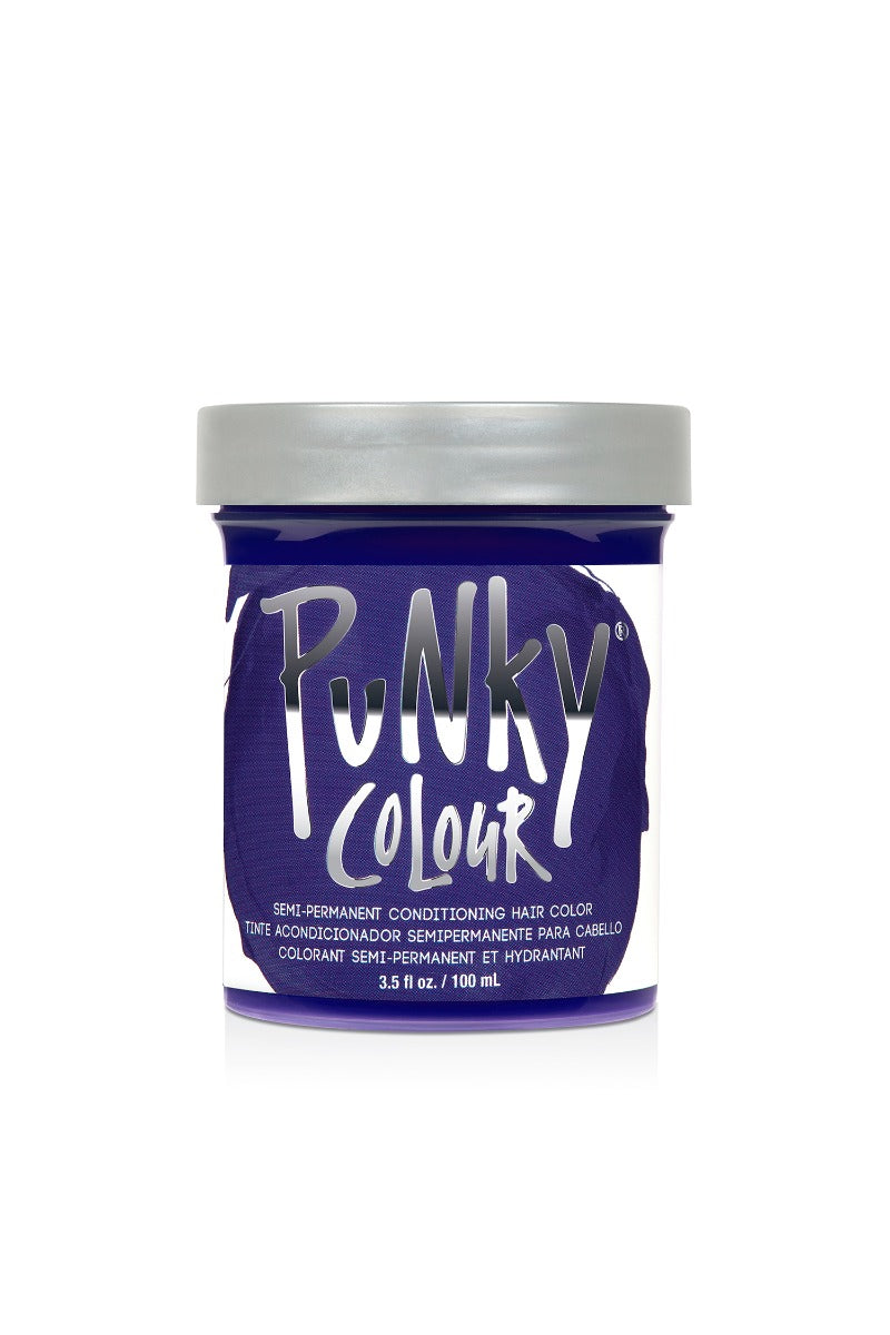 3.5 ounce of tub of Punky Colour Semi-Permanent Hair Color Kit Violet featuring violet label with product name & description