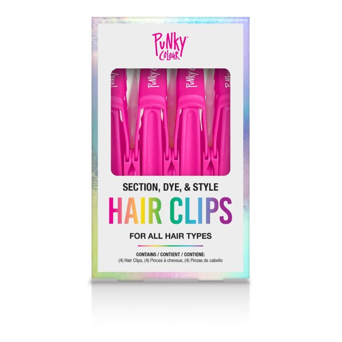 Punky Colour Hair Clips pack, featuring pink alligator-style clips for sectioning and styling.