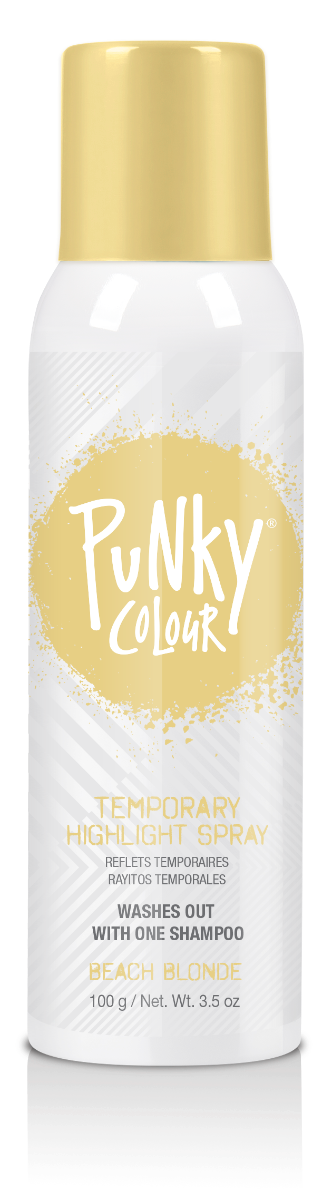 Punky Colour Bleach Blonde Temporary Hair Spray – A bleach blonde temporary hair color spray that washes out in one shampoo.