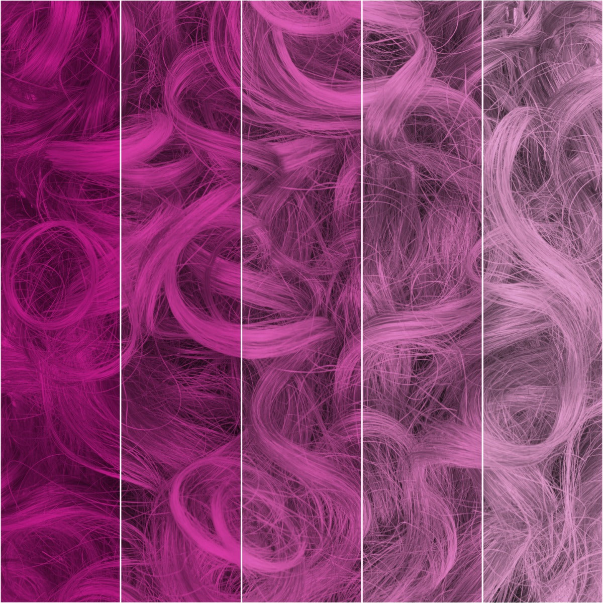 Gradient Pink Hair Dye Effect - Image showcasing hair dyed in varying pink shades using Punky Colour Pastel FX for custom tones.