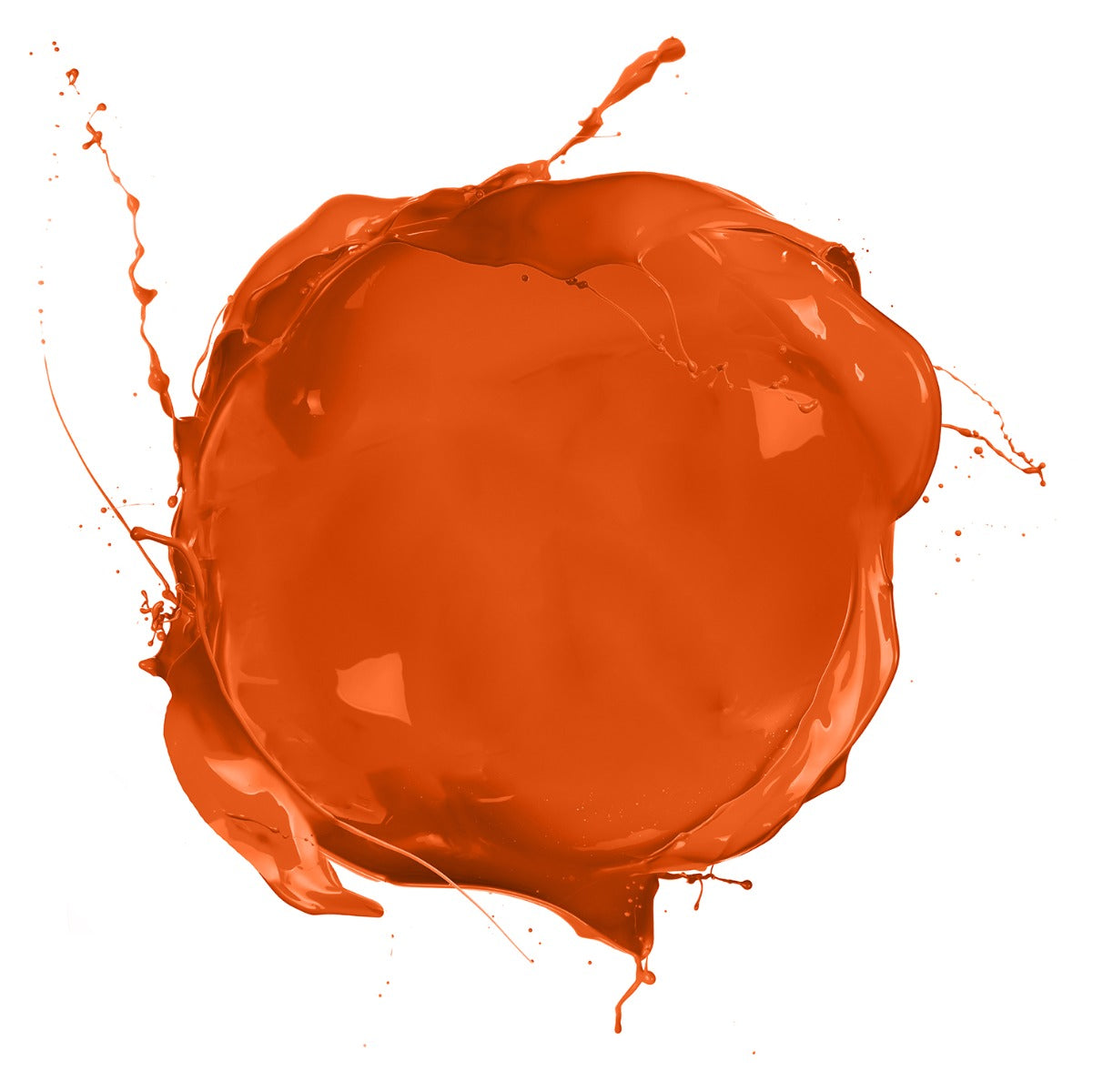 Vibrant orange paint splash texture representing the bold and fiery Flame shade of Punky Colour semi-permanent hair dye.