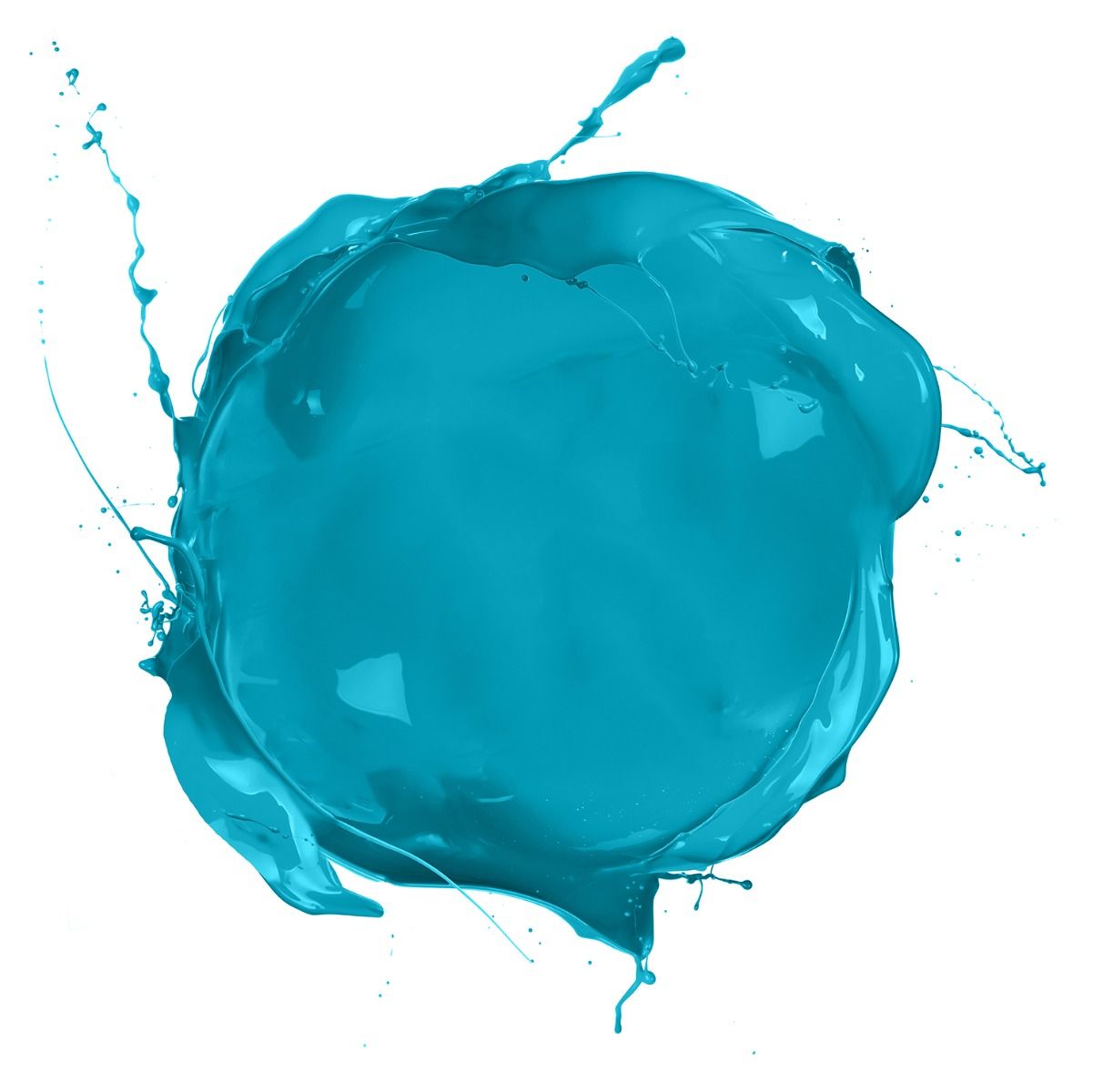 Turquoise Hair Dye Splash Effect – Artistic splash of bright turquoise color representing Punky Colour semi-permanent hair dye.