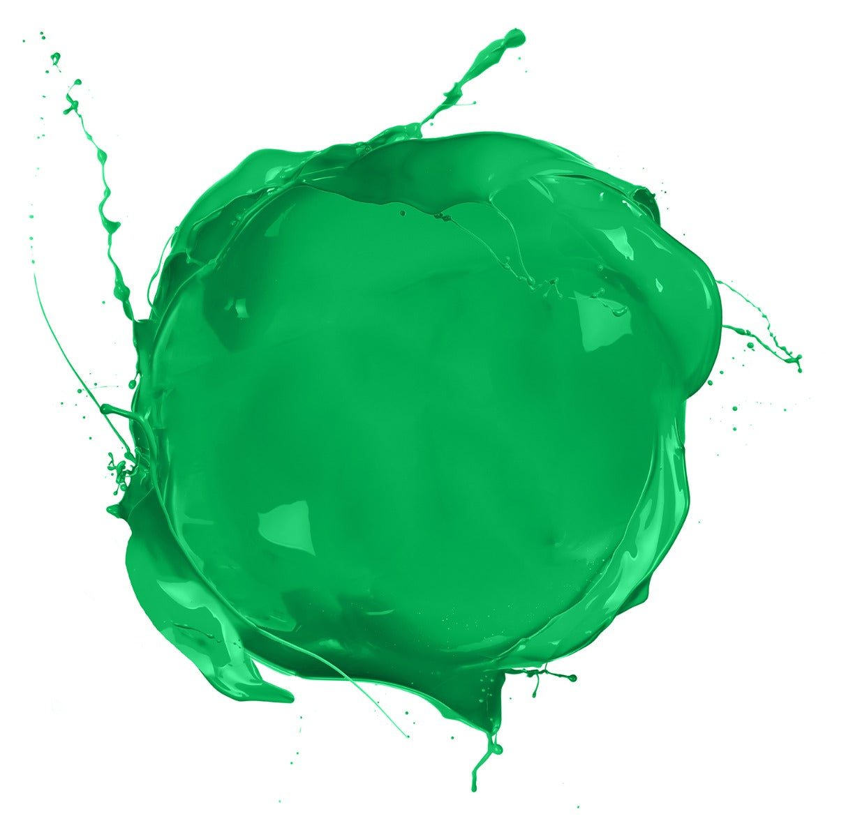 Green Paint Splash Effect – Dynamic splash of bright green paint. Represents bold color vibrancy & creative expression.