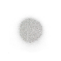 Punky Colour silver glitter swatch – A circular swatch of Punky Colour glitter, showcasing its reflective and sparkly finish.