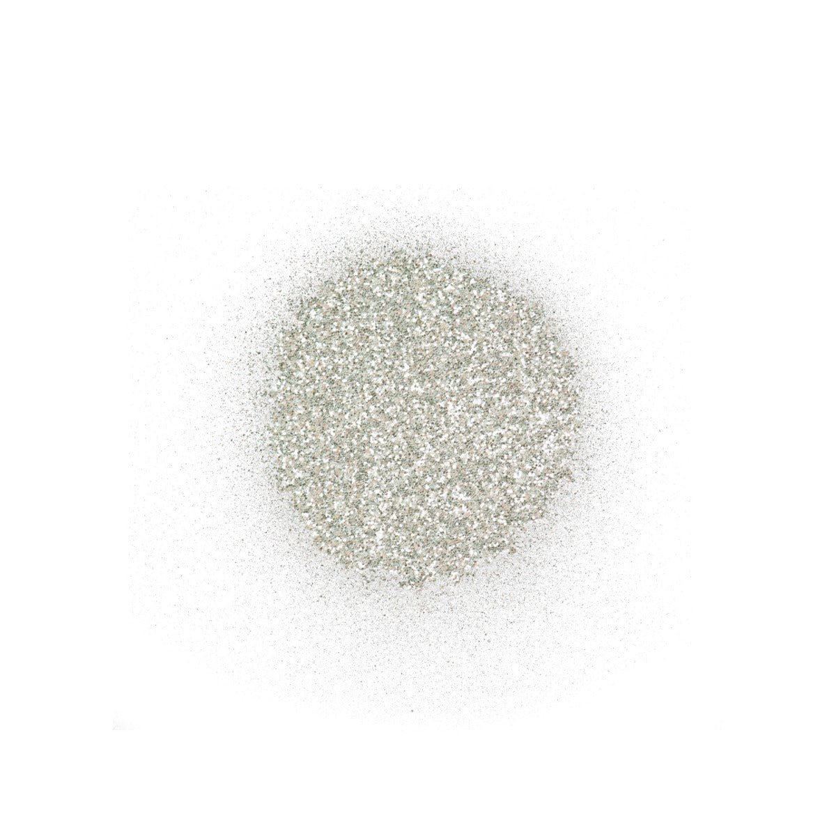 Punky Colour gold/silver glitter swatch – A circular swatch showcasing its reflective and sparkly finish.