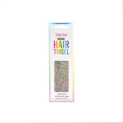 Punky Colour Mane Hair Tinsel in Silver Packaging - Clip-in glitter hair tinsel in dazzling silver for a sparkling hair look.