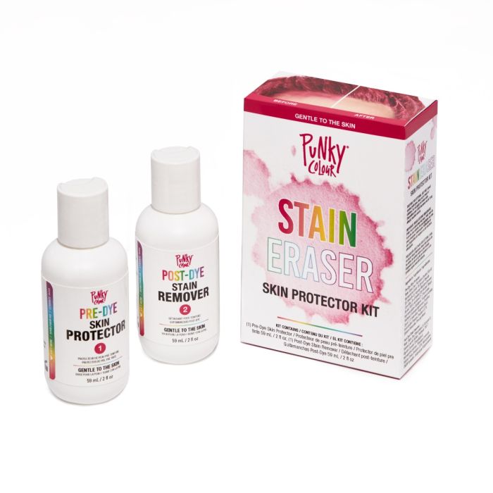 Punky Colour Stain Eraser Kit with Bottles - Hair dye stain protector and remover for pre and post-dye care.