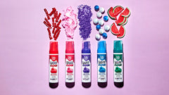 An aerial shot of the Punky Colour Sugar Cloud Hair Color Collection with candy spilling out of each bottle