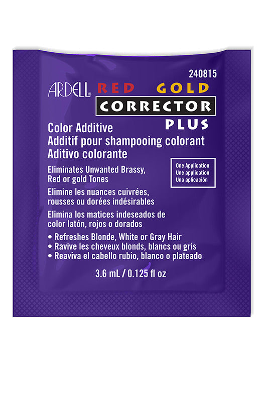 Ardell Red Gold Corrector Plus color additive packet – A sachet of Ardell’s Red Gold Corrector Plus designed to eliminate brassy, red, or gold tones in hair.